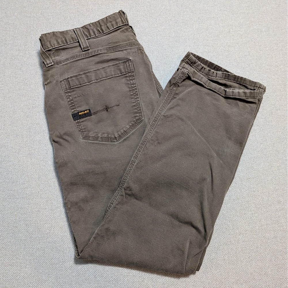 ARIAT Rebar M4 Men's 32x30 Brown Relaxed Straight Utility Work Jeans Pants